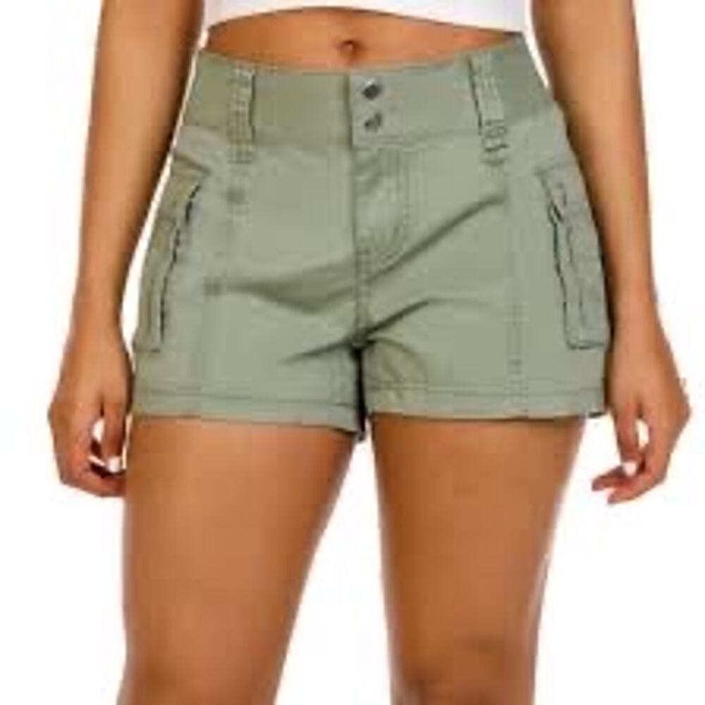 NWT YMI Juniors Cargo Shorts Green Sz 9 - Picture 2 of 9